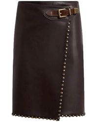 Etro - Short Studded Leather Skirt - Lyst