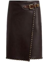 Etro - Short Studded Leather Skirt - Lyst