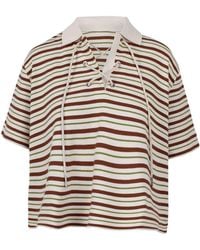 Moncler - Striped Cotton Polo Shirt - Lyst