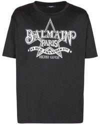 Balmain - Logo Print Crew Neck T-shirt - Lyst