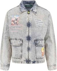 Barrow - Denim Jacket With Front Print - Lyst