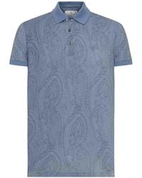 Etro - Cotton Polo Shirt With Arnica Pattern - Lyst