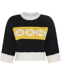 Marni - Virgin Wool Logo Sweater - Lyst