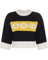 Marni - Virgin Wool Logo Sweater - Lyst