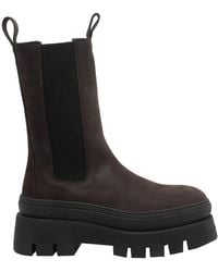COPENHAGEN - Dark Suede Booties - Lyst