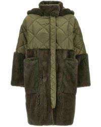 Blancha - 'Nylon Diamond-Visone' Long Down Jacket - Lyst