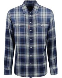 DSquared² - Cotton Shirt Check - Lyst