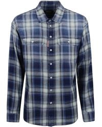 DSquared² - Cotton Shirt Check - Lyst