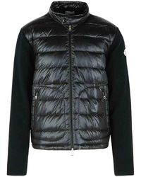 Moncler - Padded Wool Cardigan With Zip - Lyst