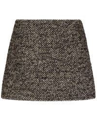 Dolce & Gabbana - Mid-Waisted Tweed Mini Skirt - Lyst