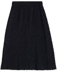 Balenciaga - Tweed Midi Skirt - Lyst