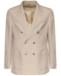 Eleventy - Lyocell And Linen Blend Blazer - Lyst