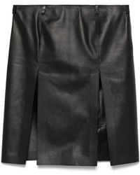 The Attico - Leather Skirt With Front Slits - Lyst