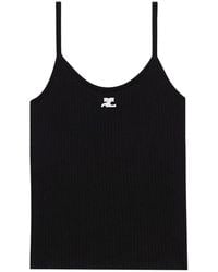 Courreges - Ac Logo Ribbed Knit Tank Top - Lyst