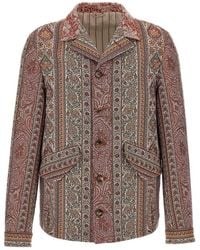 Etro - Balmacaan Neck Overshirt - Lyst