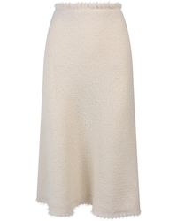 Alberta Ferretti - Virgin Wool Skirt With Tweed Effect - Lyst