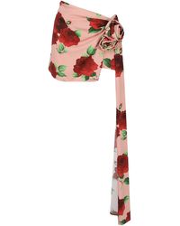 Magda Butrym - Draped Silk Mini Skirt With Flower - Lyst