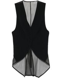 Emporio Armani - Sheer-Panel Waistcoat - Lyst