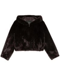 Pinko - Gasteria Faux Fur Jacket With Hood - Lyst