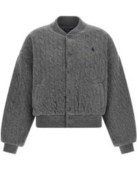 Polo Ralph Lauren - Padded Knit Braided Bomber Jacket - Lyst