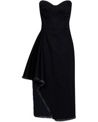 Alexander McQueen - Asymmetrical Sleeveless Dress In Denim - Lyst