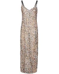 Moschino - Leopard Print Silk Blend Dress - Lyst