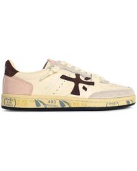Premiata - Basket Clad Leather Blend Sneakers - Lyst