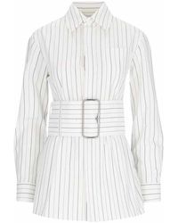 Burberry - Striped Shirt With Belt - Lyst