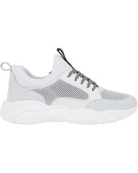 Moschino - Mesh And Faux Leather Sneakers - Lyst