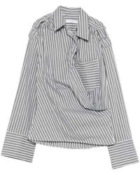 IRO - Lace Striped Cotton Shirt - Lyst