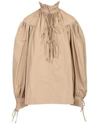 Dries Van Noten - Cotton Poplin Blouse With Ruffles - Lyst
