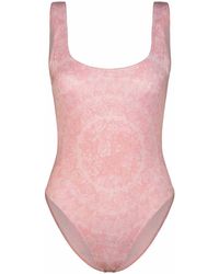Versace - One-piece Swimsuit In Pink Polyester Blend - Lyst