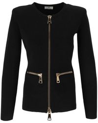 Elisabetta Franchi - Knitted Cardigan With Zip - Lyst