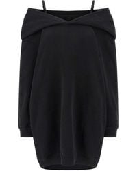 MM6 by Maison Margiela - Off-Shoulder Hooded Dress - Lyst