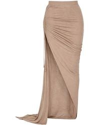 Rick Owens - Cotton Asymmetric Maxi Skirt - Lyst
