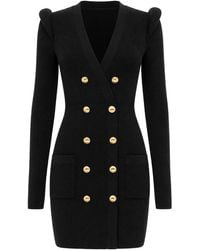 Elisabetta Franchi - Knitted Mini Dress With 3D Details - Lyst