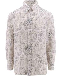 Brunello Cucinelli - Linen Shirt With Paisley Motif - Lyst