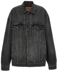 Balenciaga - Denim Jacket With Used Effect - Lyst