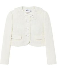 Self-Portrait - Boucle Lace Collar Jacket - Lyst
