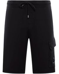 C.P. Company - Light Fleece Cargo Lens Shorts - Lyst