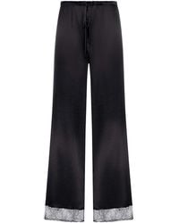 THE NINA STUDIO - Silk Palazzo Trousers With Lace Detail - Lyst