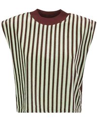Forte Forte - Shine Velvet Chenille Striped Boxy T-Shirt - Lyst