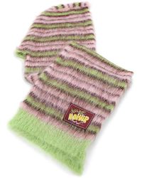 Marni - Pink And Green Striped Mohair Blend Hat - Lyst