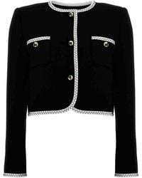 Moschino - Structured Crepe Viscose Short Jacket - Lyst