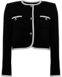 Moschino - Structured Crepe Viscose Short Jacket - Lyst