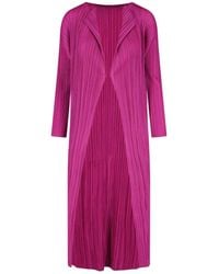 Pleats Please Issey Miyake - Long Plissé Cardigan - Lyst