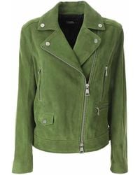 Karl Lagerfeld - Suede Leather Biker Jacket - Lyst