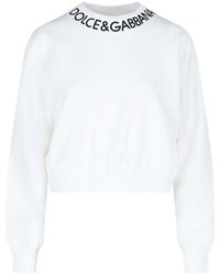 Dolce & Gabbana - Crop Crew Neck Sweatshirt - Lyst