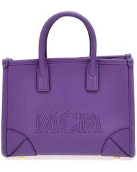 MCM - Munchen Mini Shopping Bag - Lyst