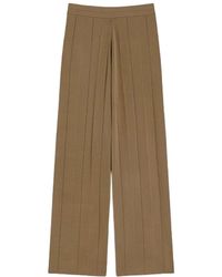 Max Mara - Viscose Crepe Yarn Trousers - Lyst